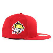 New York Yankees 1999 World Series New Era 59fifty Fitted Hat Red Gray Under Brim Big Apple New Era Caps Ny Yankees Red Under Visor Fitteds Ecapcity