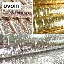 Glitter Mirror Effect Mini Mosaic Sparkle Light Reflect Gold Foil Wallpaper Silver Foil Wall Paper Mosaic Wallpaper Sparkles Glitter Wallpaper Silver Wallpaper