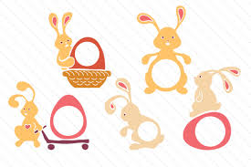 Download Easter Bunny Monogram Frames Svg Cut File By Creative Fabrica Crafts Creative Fabrica PSD Mockup Templates