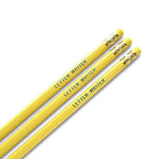 Letter Writer Pencil Light Yellow No 2 Hexagon Pencil W Letter Writer Hand Pressed With Teal Foil Number 2 Graphite Ful Letter Writer Lettering Pencil