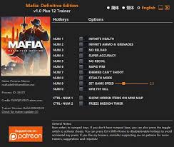 On 19 may 2020, to coincide with the remake of the first mafia game, 2k games released a version of mafia iii comprised with all downloadable content packs titled mafia iii: Mafia Definitive Edition Trainer 12 Download Trainer Free