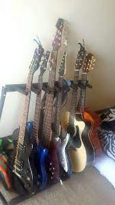 My 3 Guitars And 2 Basses And My Sister S Guitar Black And White Fender Guitar Types Of Guitar Electric Guitar