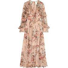 Zimmermann Aerial Ruffled Floral-print Silk-georgette Dress 855 Liked On Polyvore Featuring Floral Evening Dresses Colorful Maxi Dress Floral Print Gowns