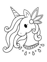 Train motor skills imagination, and patience of children, develop motor skills, train concentration, train children to know the color, train children to choose a we have here coloring pages that suitable for toddlers and for preschoolers. Printable Cute Unicorn Head Coloring Page