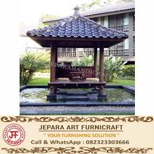 Gazebo Minimalis Kelapa Di Atas Kolam Taman Gazebo Kolam Kolam Taman