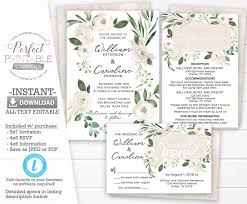 Beige Floral Wedding Invitation Set White Rose Wedding Invitation Suite Ivory Floral Wedding Invitation Package Editable Template 878 Navy Wedding Invitations Wedding Invitation Packages Fun Wedding Invitations