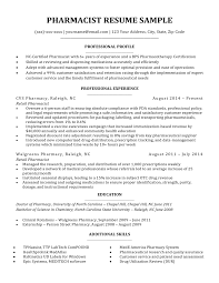 pharmacist resume sample & writing tips