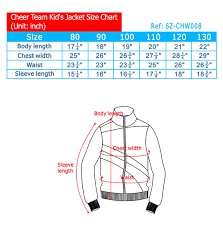 Cheerleading Uniform Size Chart