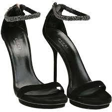 Black Ankle Strap Sandals Heels Gucci Black Suede Crystal Embellished Ankle Strap Sandals Size 37 9 540 Mxn Liked On P Black High Heels Shoes Ankle Strap Sandals Heels Ankle Strap Sandals