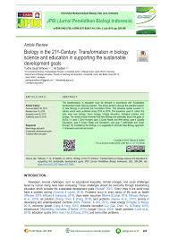 Halo agan dan aganwati saya ingin menanyakan apakah disini ada yang pernah atau sedang bekerja sebagai karyawan di perusahaan iss ? Pdf Biology In The 21st Century Transformation In Biology Science And Education In Supporting The Sustainable Development Goals