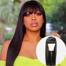 Alibaba.com offers 26,524 black wigs human hair products. Unice Cheap Neat Bang Black Straight Human Hair Wigs With Bangs 150 Density Machine Made Virgin Remy Hair Wig Unice Com