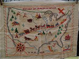 If so, please subscribe and click that like button. Mid Century Hand Embroidered Map Of The History Of Transportation Embroidery Patterns Illustrated Map Hand Embroidered
