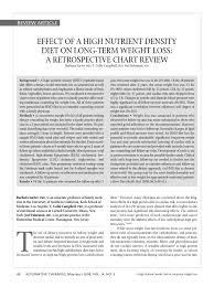 pdf effect of a high nutrient density diet on long term