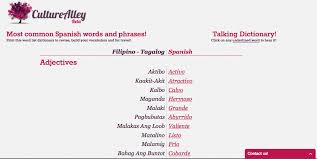 Tagalog To Spanish Dictionary Common Spanish Words Most Common Spanish Words Chinese Dictionary