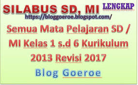 Check spelling or type a new query. Silabus Semua Mata Pelajaran Sd Mi Kelas 1 S D 6 Kurikulum 2013 Revisi 2020 Blog Paperplane