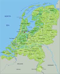 Situado en europa, con zonas como holanda, y cuya capital es amsterdam. Mapa Fisico De Relieve De Paises Bajos Orangesmile Com