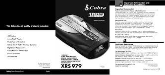 The communications act of 1924 guarantees your right to receive radio transmissions on any frequency. Cobra Electronics Xrs 979 Xrs 979 Owner S Manual Manualzz