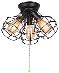 A wide variety of ceiling light pull chain options are available to you Lnc Wire Cage Ceiling Lights 3 Light Pull String Ceiling Lamp Black Finish Industrial Flush Mount Ceiling Lighting By Lnc Houzz