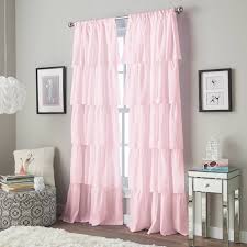 To use a long curtain as a room divider, you need to place a rod or rail in the ceiling. Flounce Tiered Girls Bedroom Curtain Panel Walmart Com Walmart Com