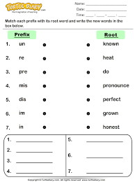 Like the roots of a tree, root words provide the foundation of many english words. Join Prefix And Root Words Worksheet Turtle Diary
