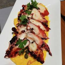 Grilled Octopus With Capers And Pea Puree