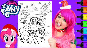 Make your globe more vibrant with this my little pony christmas coloring pages. Coloring Pinkie Pie Christmas My Little Pony Coloring Page Prismacolor Markers Kimmi The Clown Youtube