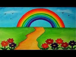 How To Draw Garden Scenery With Rainbow Beautiful Garden Drawing Youtube In 2020 Flower Drawing Scenery Drawing For Kids Easy Drawings