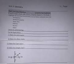 Math unit 7 practice test. Unit 7 Geometry 1 Page Topic Learning Objectives Chegg Com