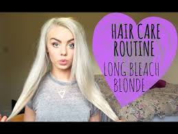 #severely damaged hair #protein care #rich in nutrients #silky hair. My Hair Care Routine Long Bleach Blonde Hair Youtube