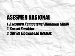 Hasil asesmen nasional 2021 digunakan sebagai (1) pemetaan awal (baseline) mutu sistem, serta (2) penyetaraan hasil belajar bagi peserta didik program kesetaraan. Ini Penjelasan 3 Bagian Asesmen Nasional Pengganti Ujian Nasional Yang Dimulai 2021