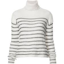Black And White Striped Turtleneck Sweater A L C Turtleneck Striped Jumper 345 Liked On Polyvore Featuring Tops Sweaters White Turtle Neck Ribbed Knit Sweater Open Knit Sweater Knitted Sweaters