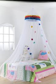 Neruti enterprise polyester adults double bed (round) m. Rainbow Bed Canopy With Decorated Flowers For Single Double Or Kingsize Amazon Co Uk Kitchen Home Bed Canopy Childrens Bed Canopy Princess Canopy Bed