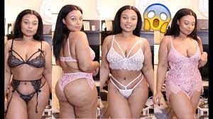 TRYING ON LINGERIE IN MY LIVING ROOM !! Curvy  Thick  Plus Size Try On  Haul - YouTube
