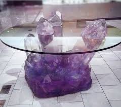 I Need This Amethyst Table Crystals In The Home Crystal Furniture Large Crystals