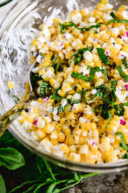 My Creamy Sweet Corn Salad Recipe Is An Easy Side Dish With Fresh Basil And A Sour Cream Buttermilk Dre In 2020 Sweet Corn Salad Recipe Corn Salad Recipes Corn Recipes