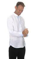 Homme couleur pleine chemise patchwork hauts col mao blanche noir rouge de 2020 ? Chemise Noire Rodi Coco Et Col Mao Neuf Ebay