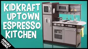 Lights and sounds on cooktop and microwave. Kidkraft Uptown Espresso Kitchen 2019 Unboxing Assembly Review Juniors Toons Youtube