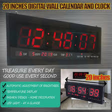 Free returns high quality printing fast shipping 20 Inches Digital Wall Calendar And Wall Clock Led Electronic Wall Display Clock Easy To Use Heavy Duty Clock Lazada Ph