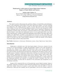 If this is you, calm down. Pdf Mathematics Achievement Of Senior High School Students Impact Of Study Habits And Anxiety