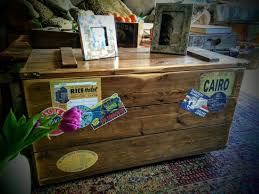 White, chest wood blanket box or ottoman, tah can be ideally used as coffee box table or vintage trunk. Personalised Wooden Chest Steamer Travel Trunk Blanket Box Coffee Table Daughters Of The Revolution Ethnic Decorative Home Furniture