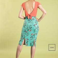 Venezia Iii Cp002 Living Coral Floral Mint Etsy Tango Dress Fashion Pencil Dress