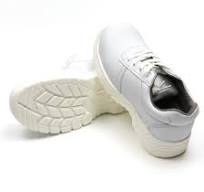 [Hot Item] White Microfiber PU Injection Safety Shoes with Double Density  PU Outsole