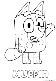 Print bluey coloring pages for free and color our bluey coloring! Muffin Blue Heeler Coloring Pages Printable