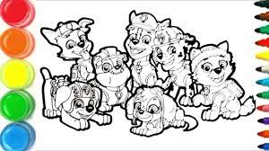 dessin et coloriage de la pat patrouille pour enfant draw and color patrol for kids tt84 youtube walt disney gratuit