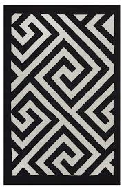 Black Amd White Rug Modern Rug 3 X 5 Black White Soft Cotton Flatwoven Greek Key Carpet Black White Rug Geometric Area Rug Fab Habitat