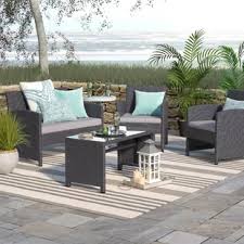 Patio Conversation Sets On Sale Through 5 31 Wayfair In 2020 Outdoor Sofa Sets Patio Furniture Cushions Conversation Set Patio