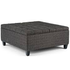 How about having them as ottoman coffee tables? 36 Elliot Coffee Table Storage Ottoman Black Tweed Fabric Wyndenhall Target