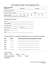 Player evaluations will be conducted indoors at the new bradley baseball academia facility located in reston important documents in order to participate in player evaluations, each family must complete the following online forms prior to arrival Softball Tryout Form Fill Out And Sign Printable Pdf Template Signnow