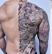 Depending on the size and intricacy of the design, a tattooist charges for a back tattoo. Tattoo Ness On Twitter Fudog Half Back Tattooist Tattoo Inked Ink Tattooart Tattoos Tattoodesign