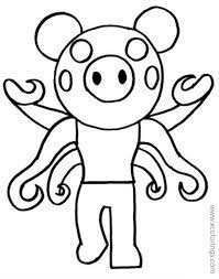 infected piggy from roblox coloring pages cow cool coloriage oeil de faucon